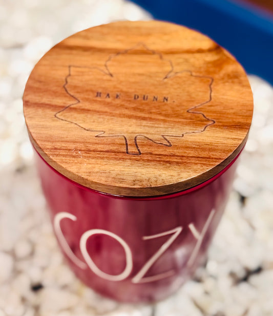 New Rae Dunn burgundy ceramic 5β fall cellar COZY