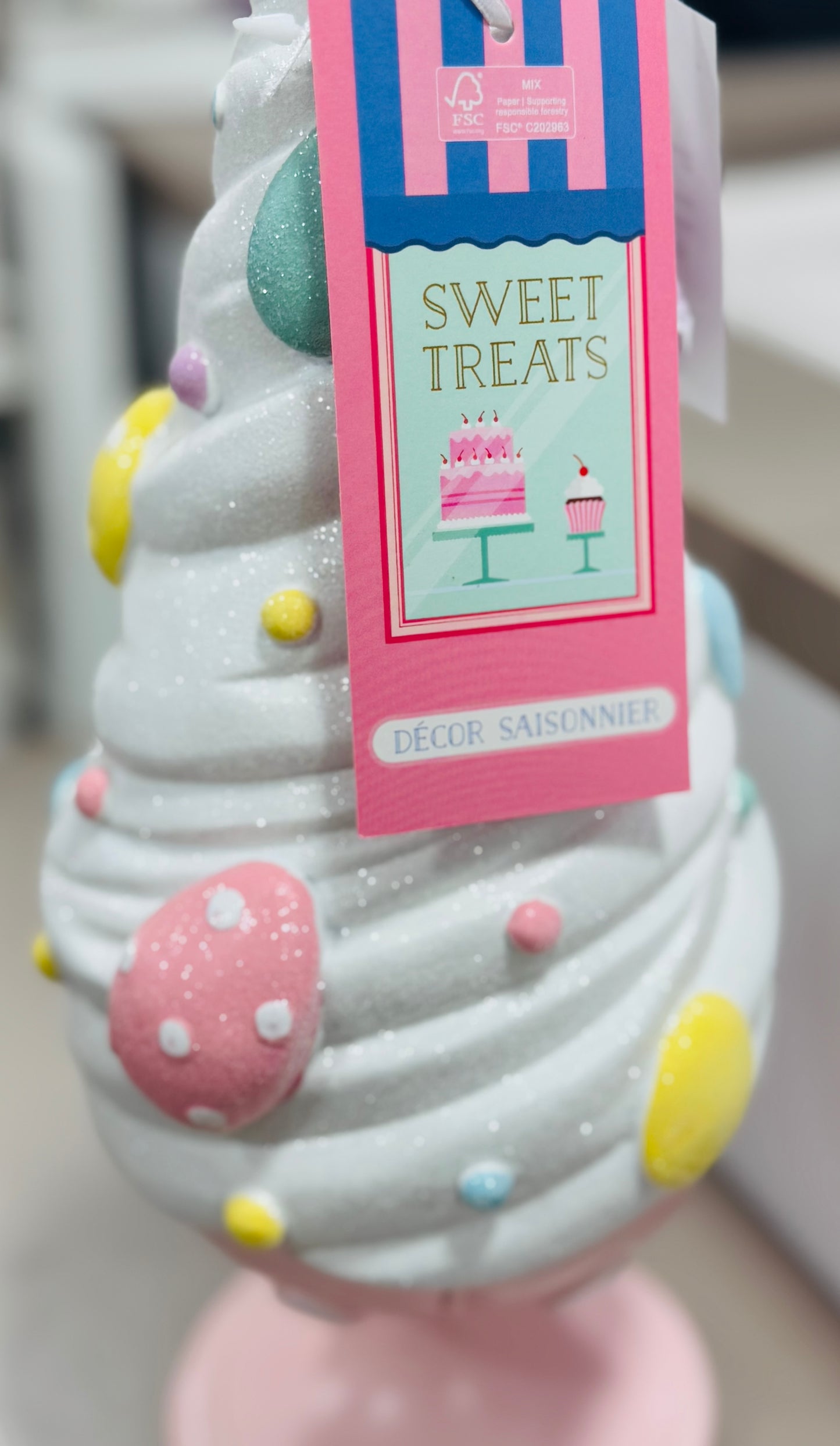 New Sweet Treats resin Ice Cream cone Easter egg decor piece