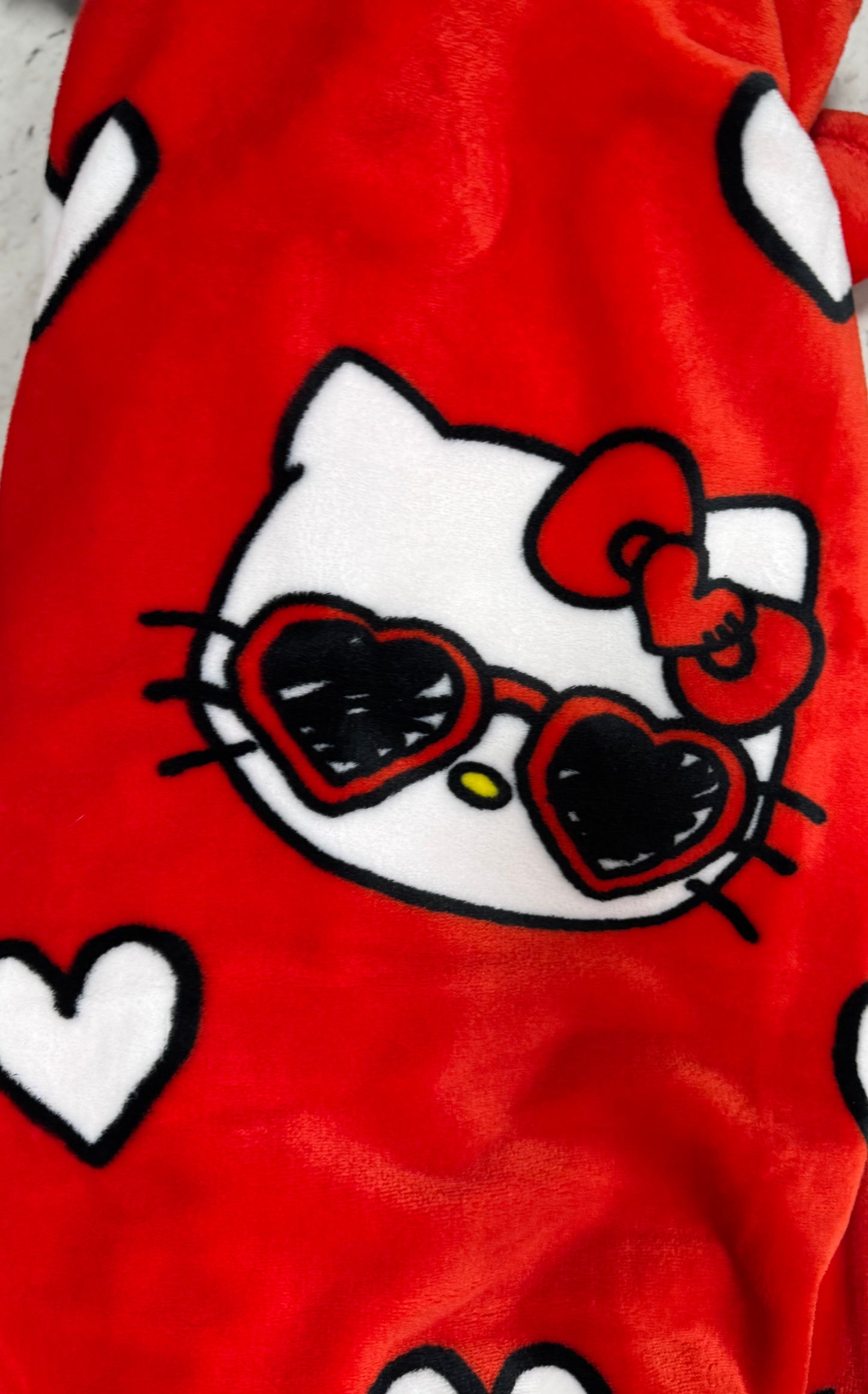 New Hello Kitty red heart glasses Valentines throw blanket 50x70