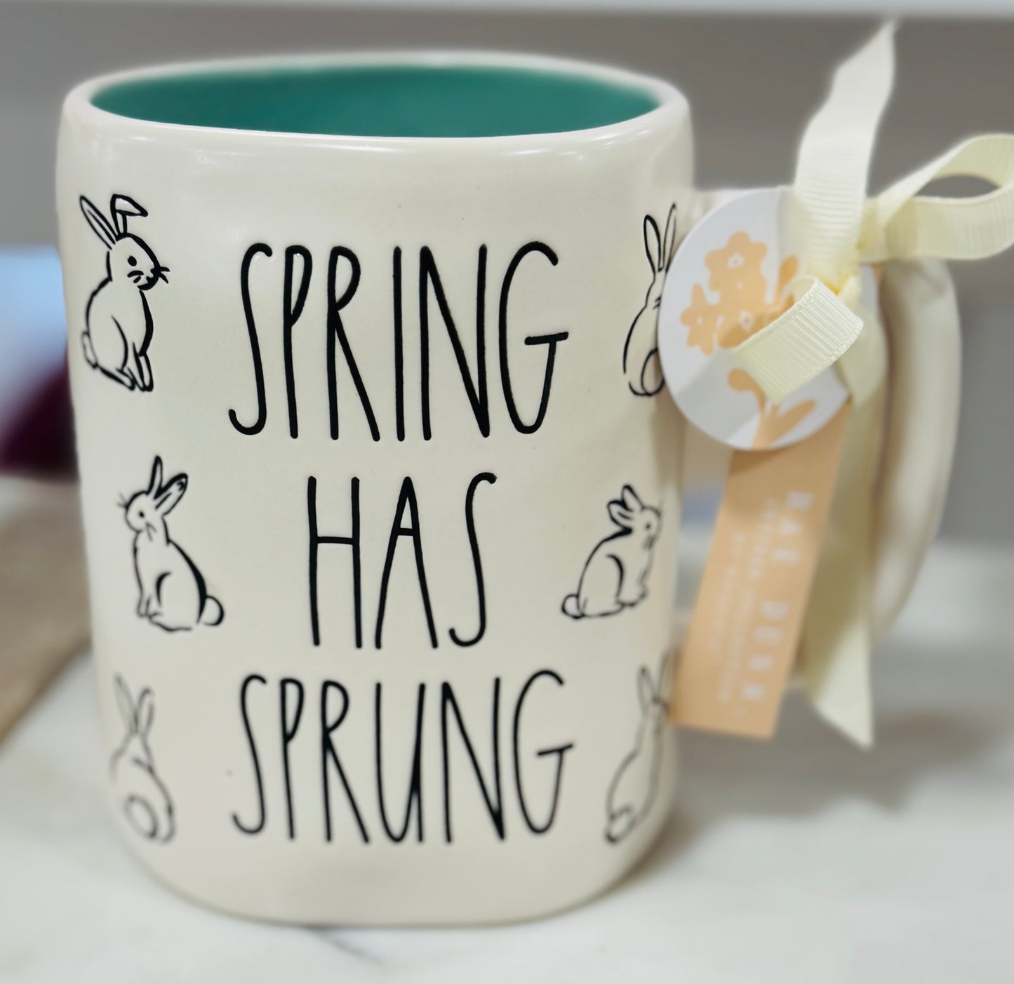 New Rae Dunn ceramic Easter coffee mug SPRING HAS SPRUNG
