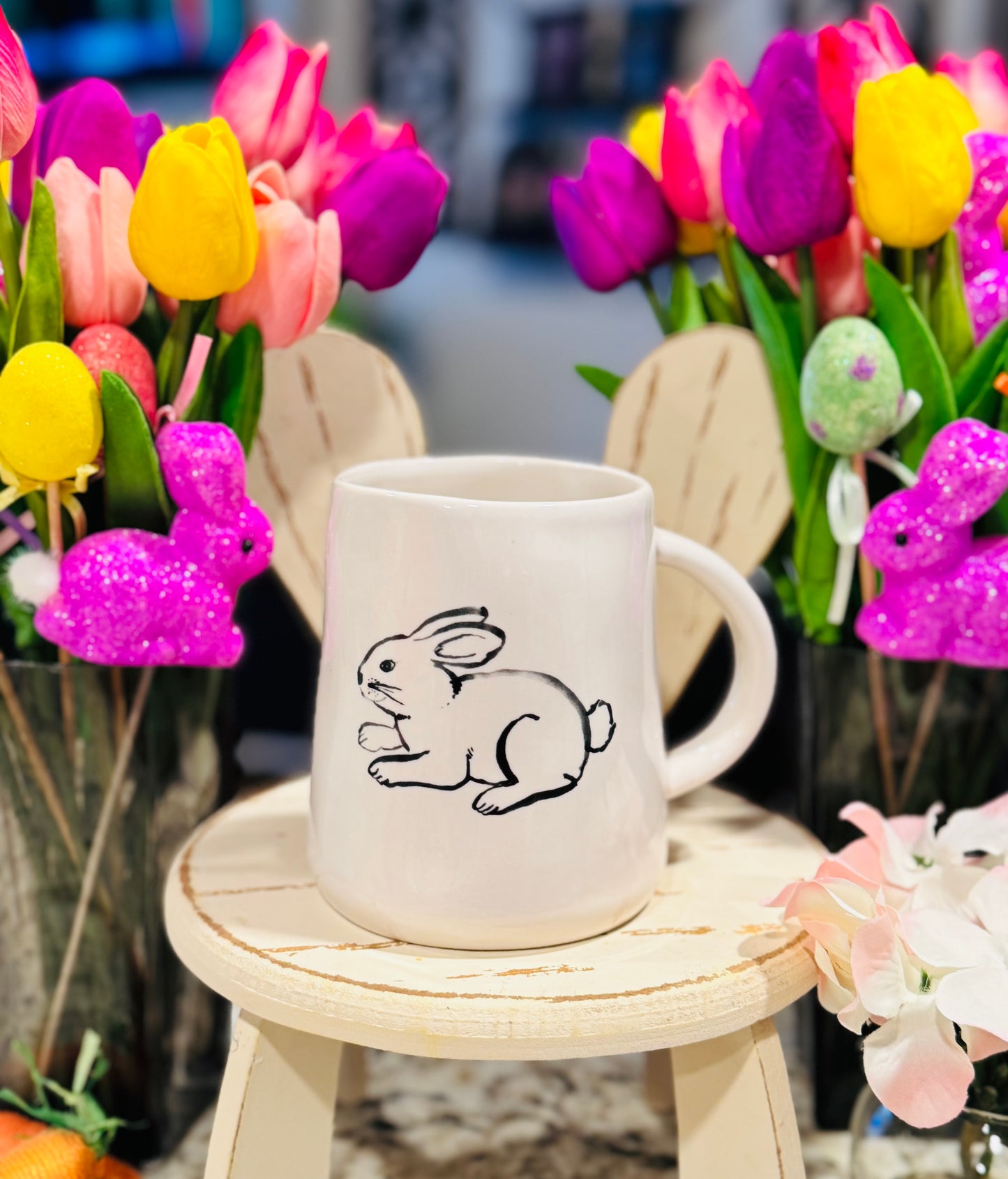 Rae Dunn ceramic Easter coffee mug HOP TO IT