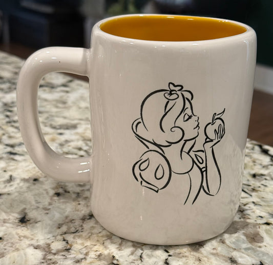 New Rae Dunn x Snow White and the seven dwarfs ceramic coffee mug FAIREST OF THEM ALL