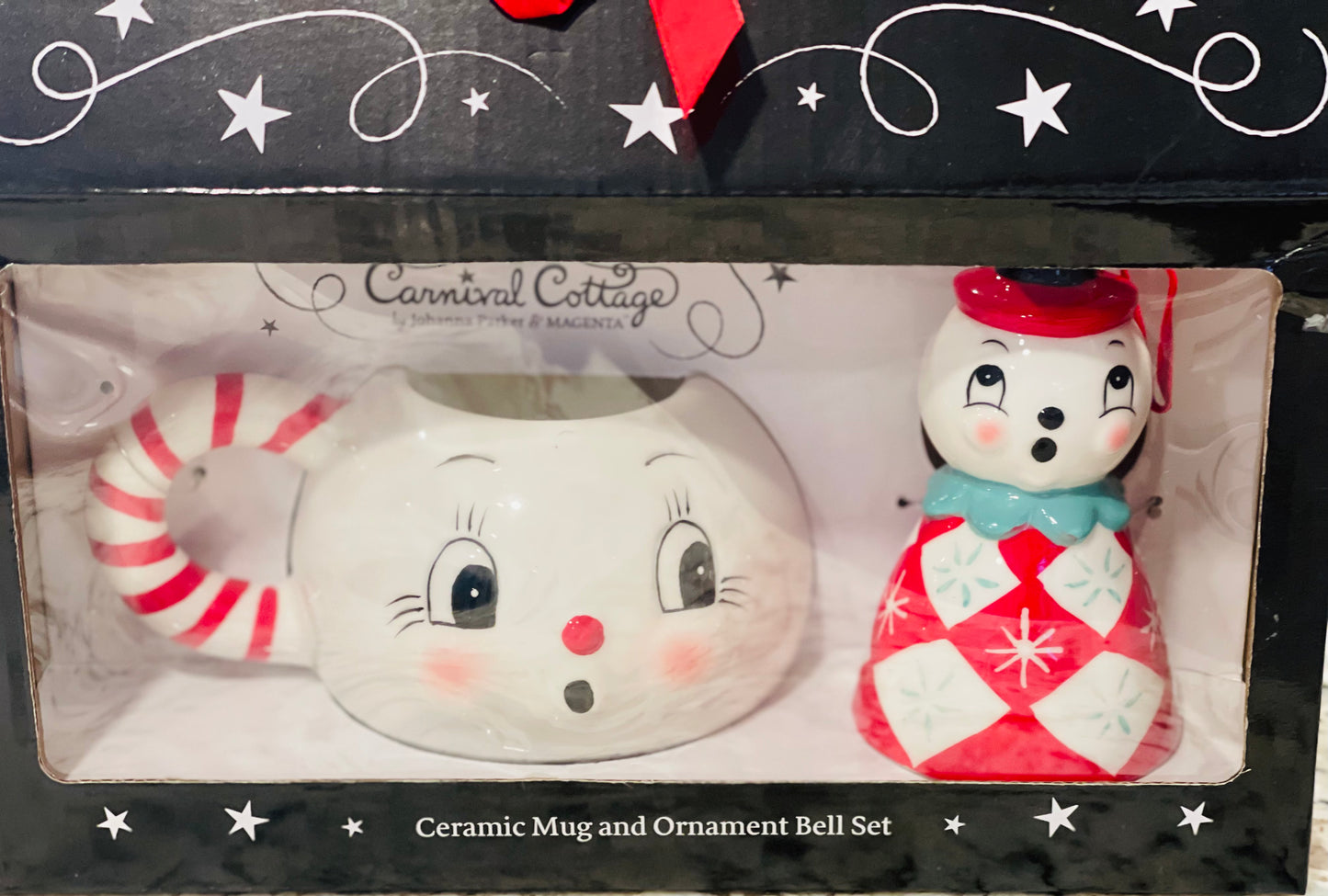 New Joanna Parker ceramic Christmas mug & bell boxed set