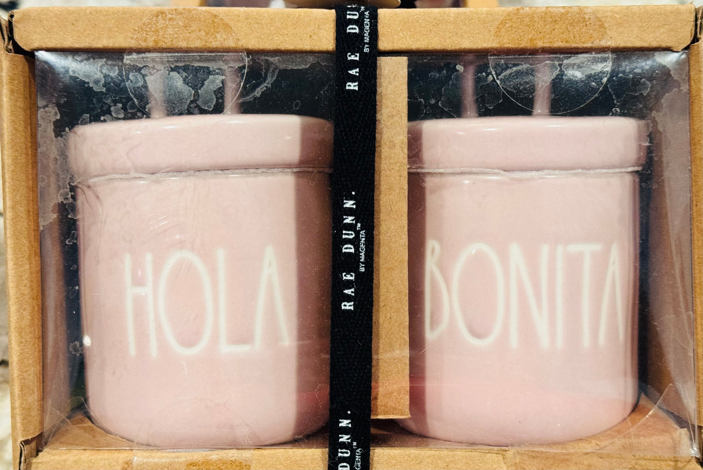 New Rae Dunn pink ceramic storage jar set HOLA BONITA