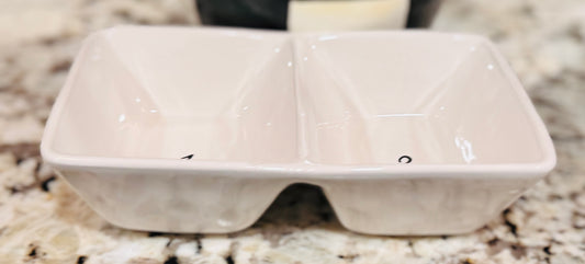 Rae Dunn white ceramic 1, 2 Numbers dish