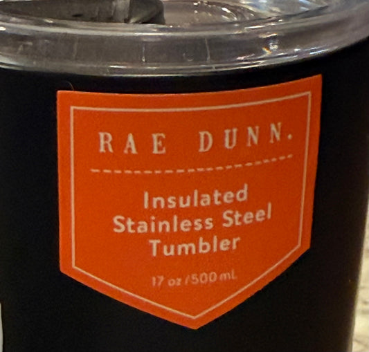 New Rae Dunn black Halloween 17oz stainless drink tumbler WITCH.