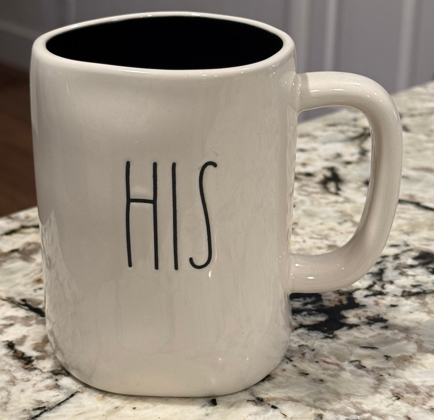 Rae Dunn white ceramic coffee mug HIS