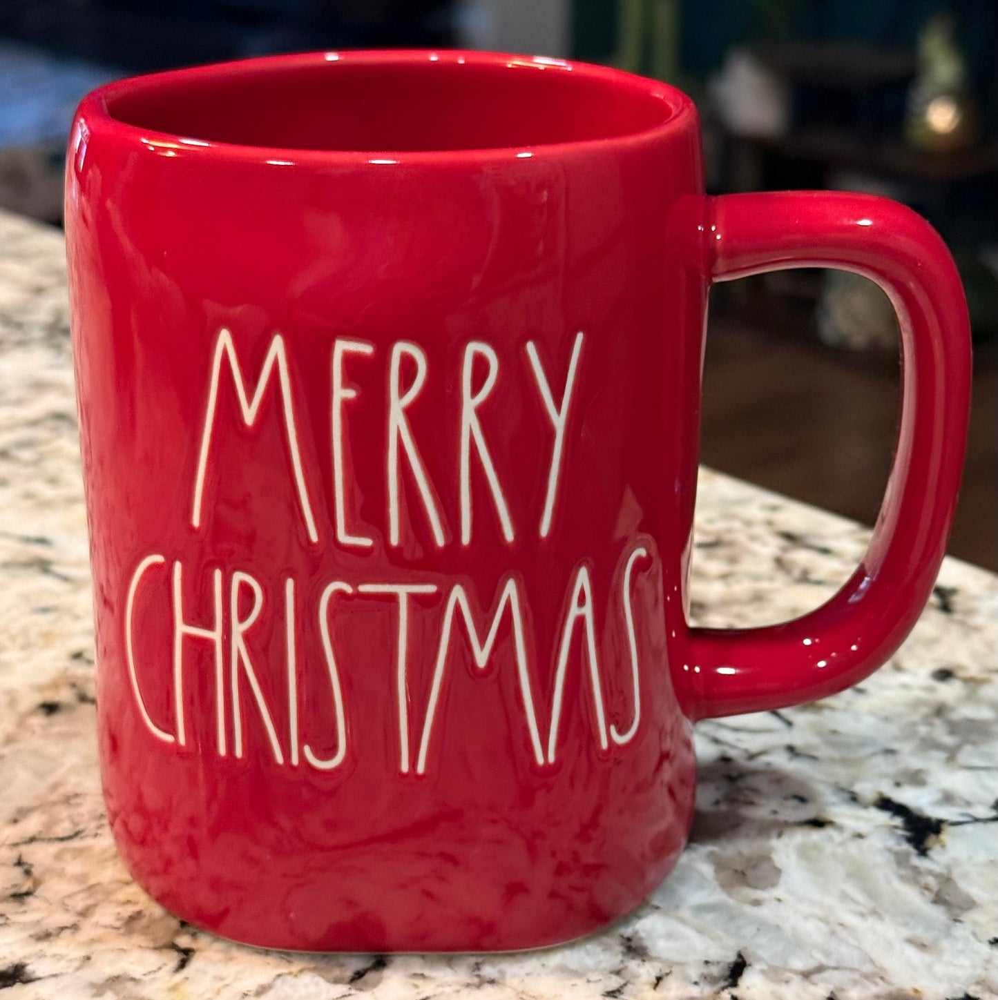 New Rae Dunn red ceramic Christmas decor coffee mug MERRY CHRISTMAS