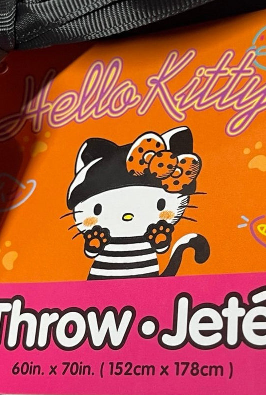 New Hello Kitty Plush Jute Throw Blanket purple Halloween π» decor 60x70