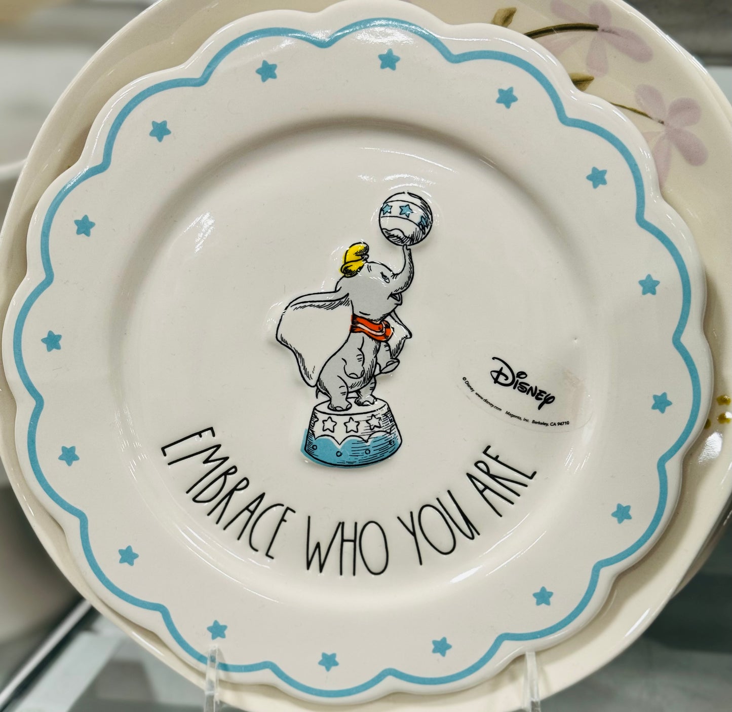 New Rae Dunn x Disney’s Dumbo ceramic plate EMBRACE WHO YOU ARE