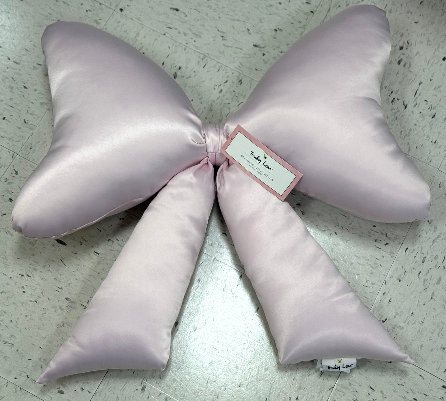 New Truly Lou pink satin x-large coquette pillow