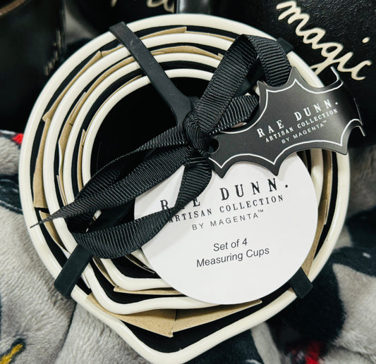 New Rae Dunn white ceramic handled New Release Halloween π» Ghost measuring cup set