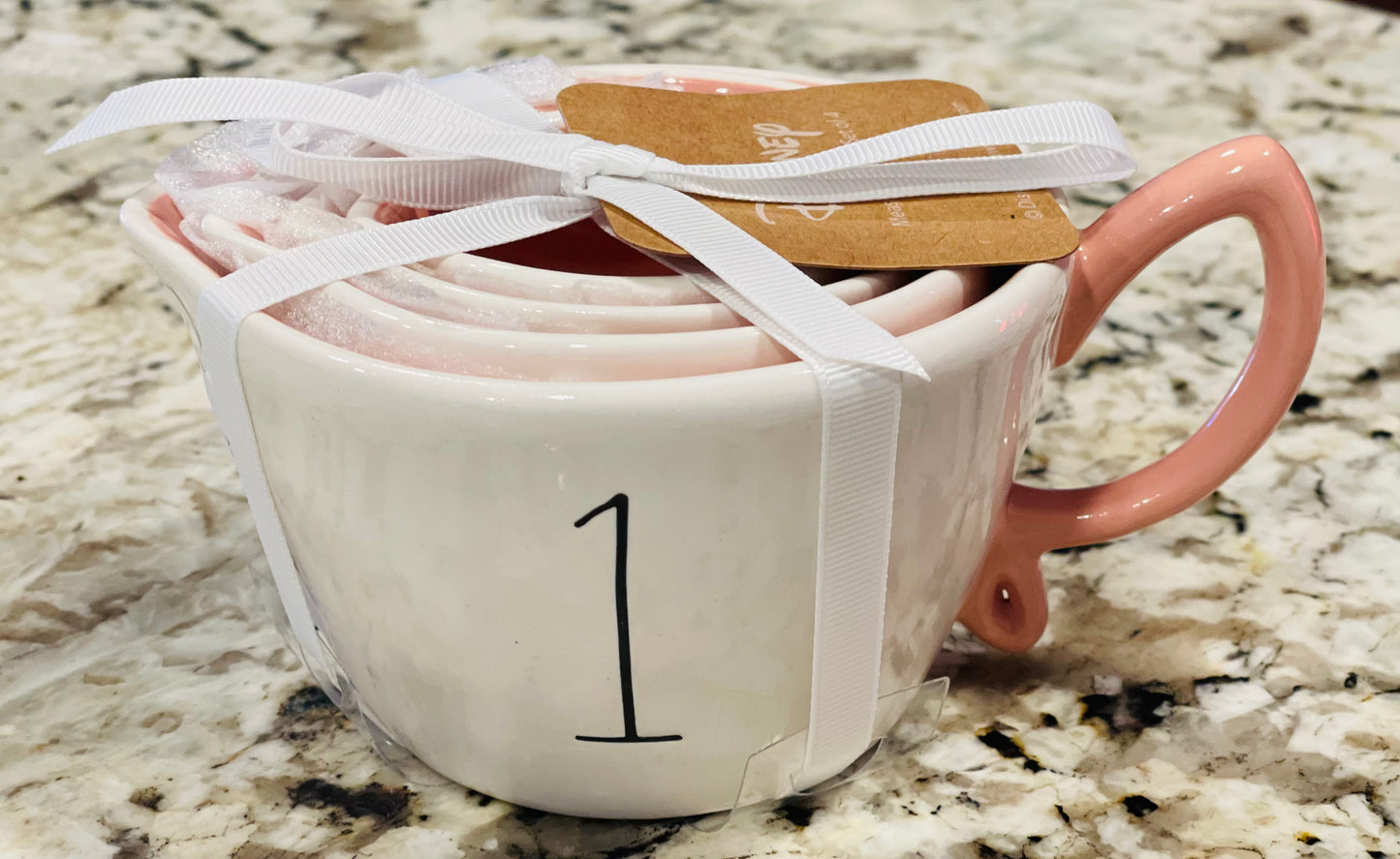 New Rae Dunn x Peter Pan white ceramic Disney Tinker Bell measuring cup set