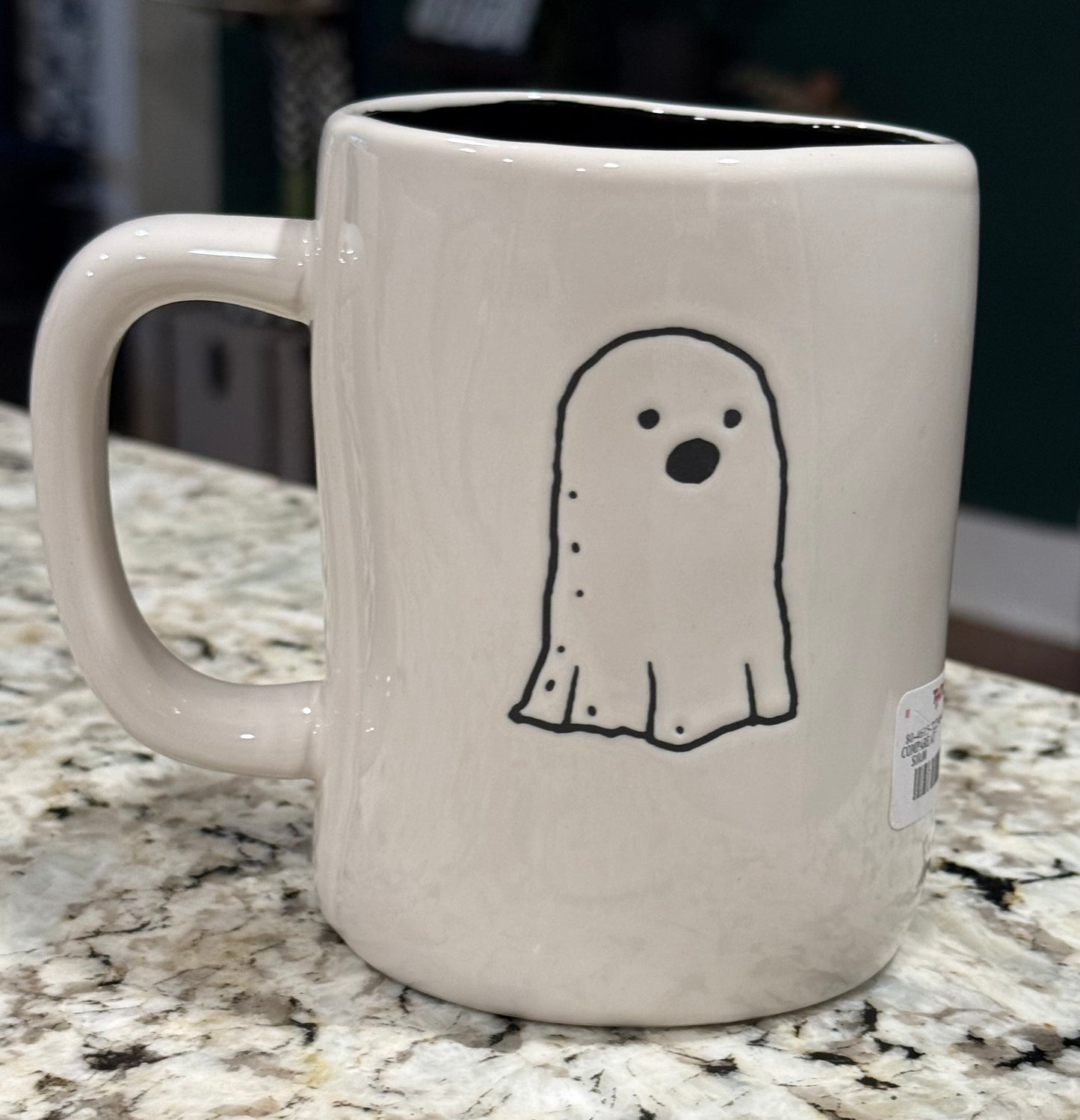 New Rae Dunn white ceramic Halloween coffee mug GHOSTED