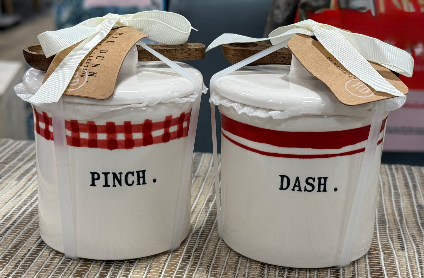 New Rae Dunn white ceramic PINCH. DASH. Cellar set
