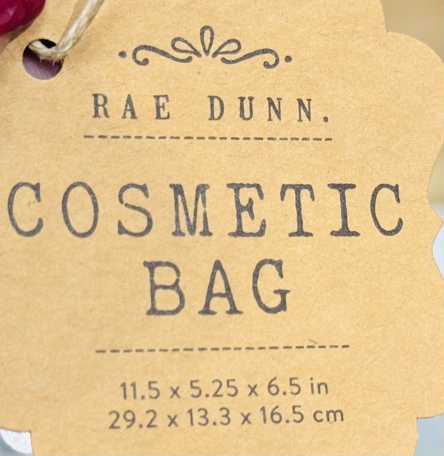 New Rae Dunn large ESSENTIALS cosmetic travel bag 11.5x5.5.25x6.5