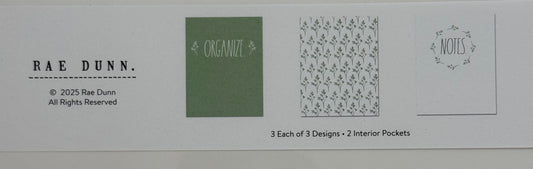 New Rae Dunn stationary- 9 pack file folders set 3 of each design/color ORGANIZE
