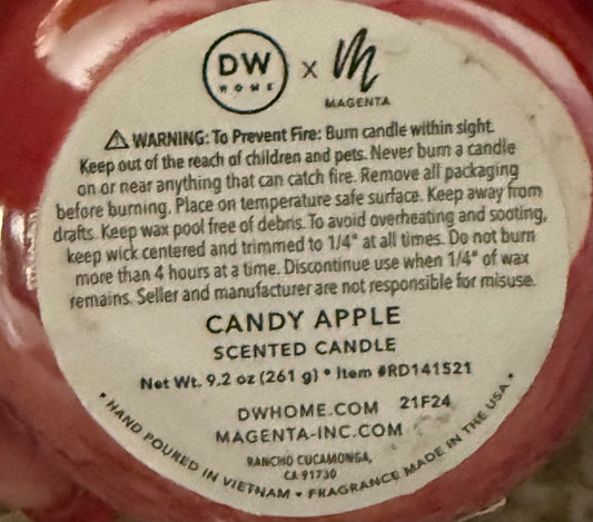 New Rae Dunn red iridescent ceramic apple decor candle decor Candly APPLE