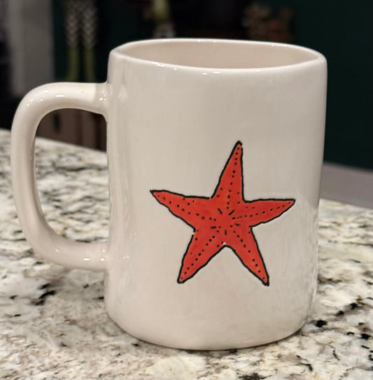 New Rae Dunn white ceramic coffee mug SUPER STAR
