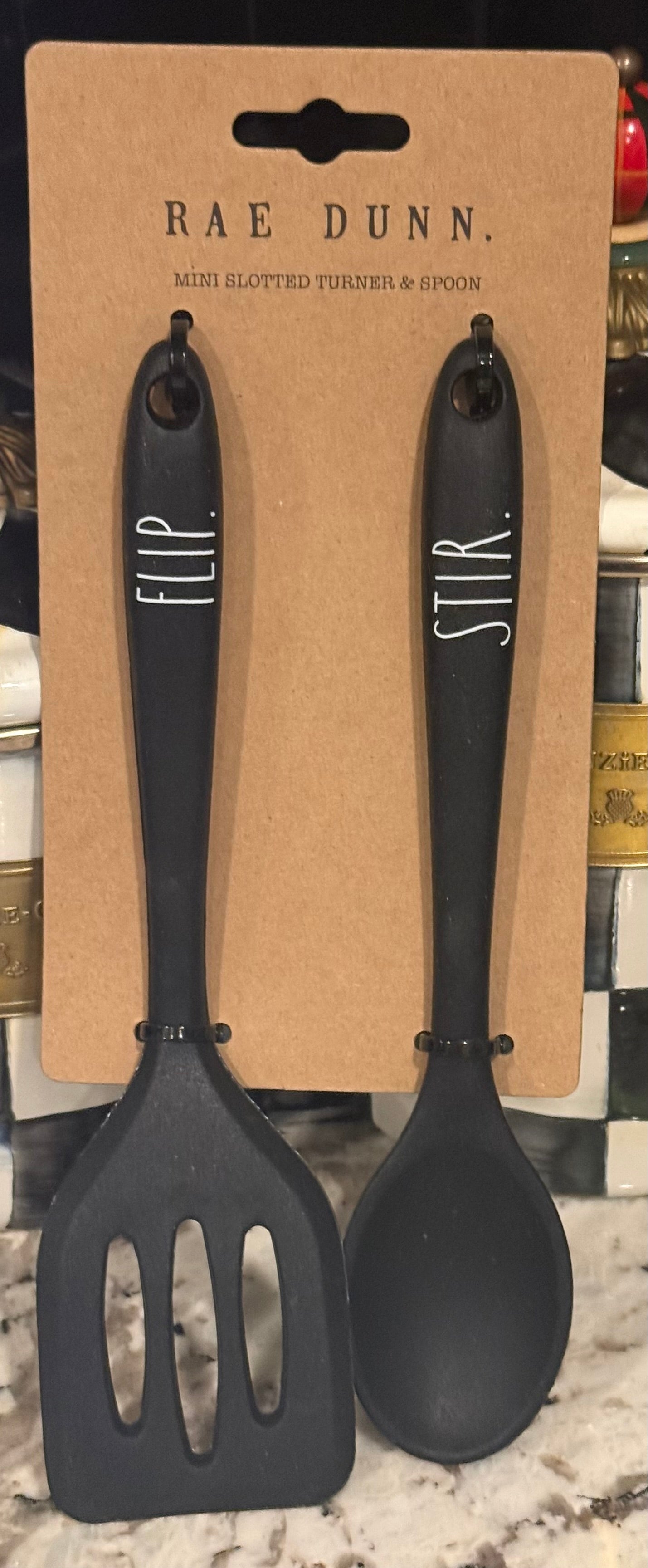 New Rae Dunn black 2-piece 3-piece kitchen utensil set FLIP/STIR