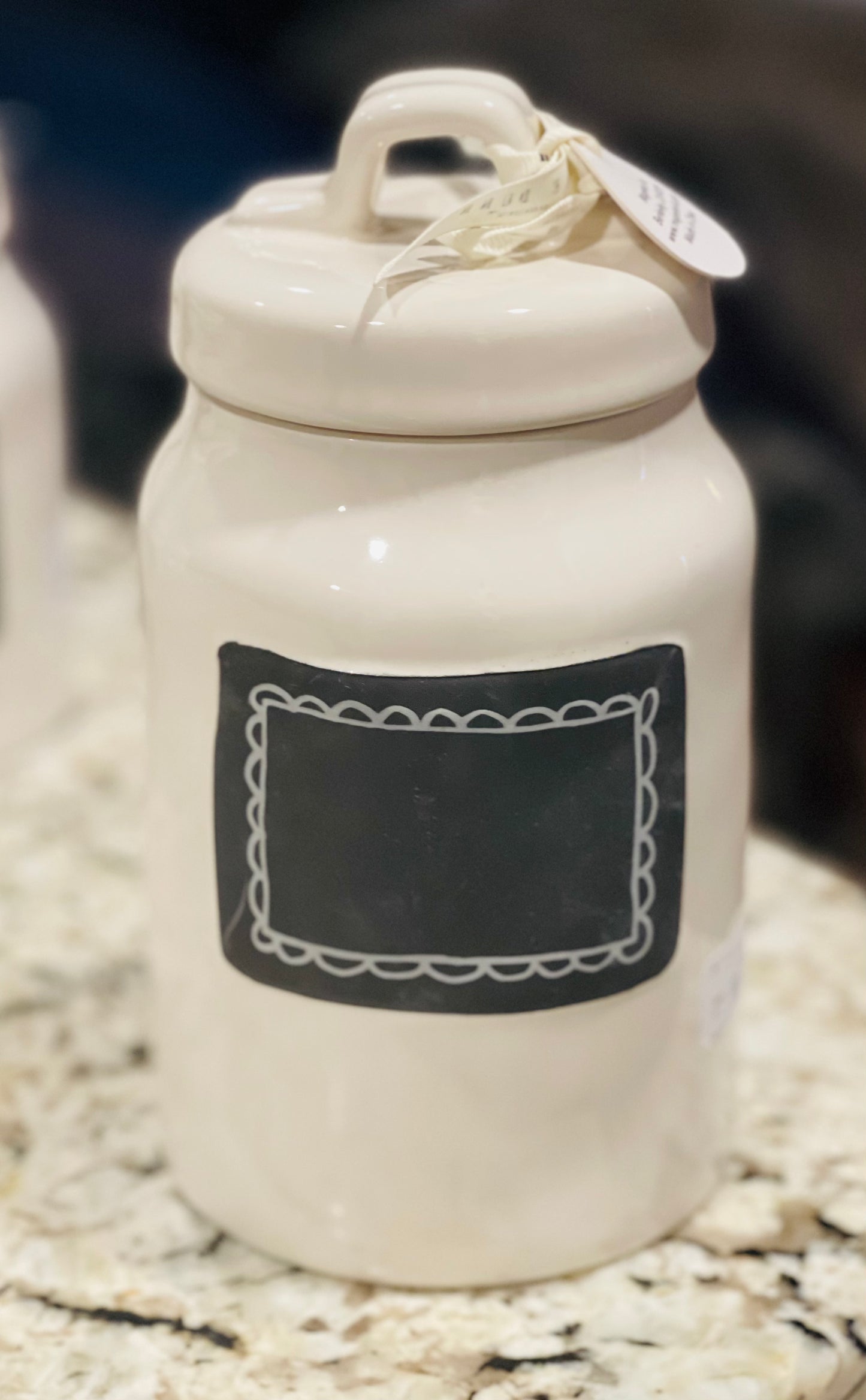 New Rae Dunn medium TAKE NOTE chalkboard canister 8.25”