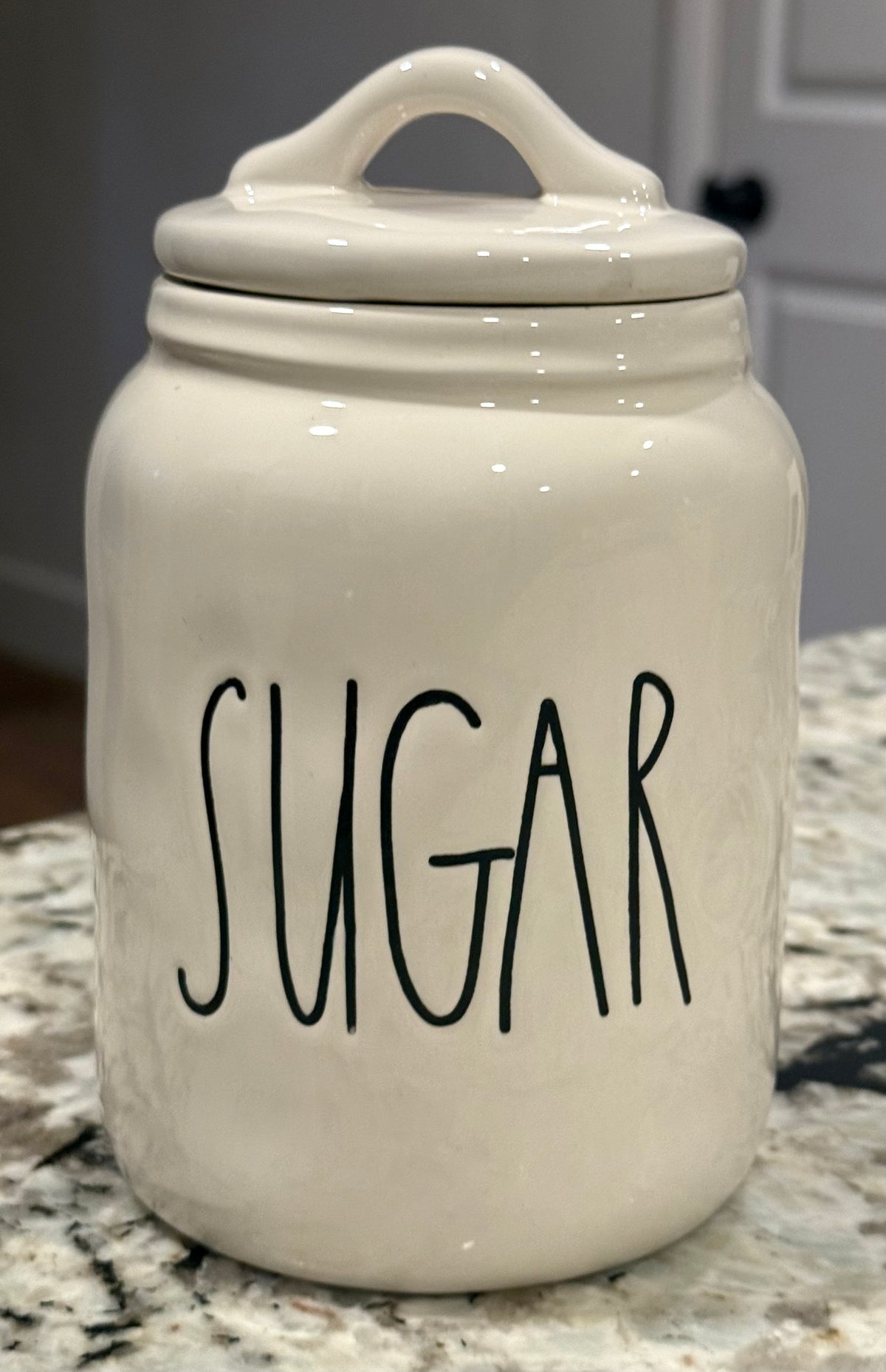 New Rae Dunn white ceramic SUGAR canister 6”