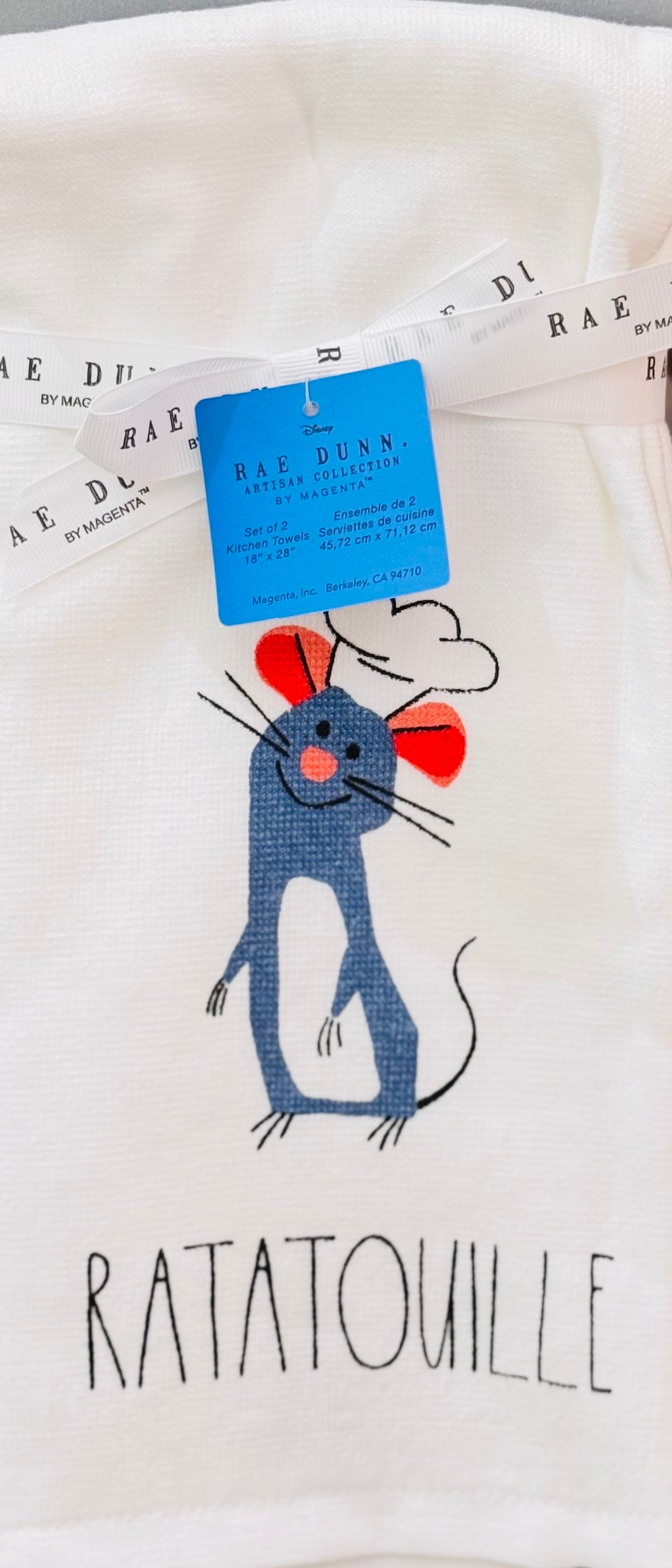 New Rae Dunn x Pixar’s Ratatouille  2-piece kitchen dish towel set
