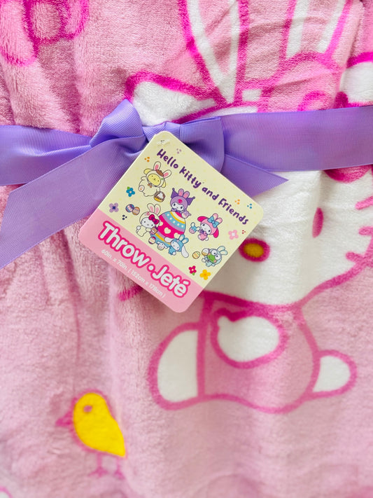 New pink Hello Kitty Easter throw blanket 50x70