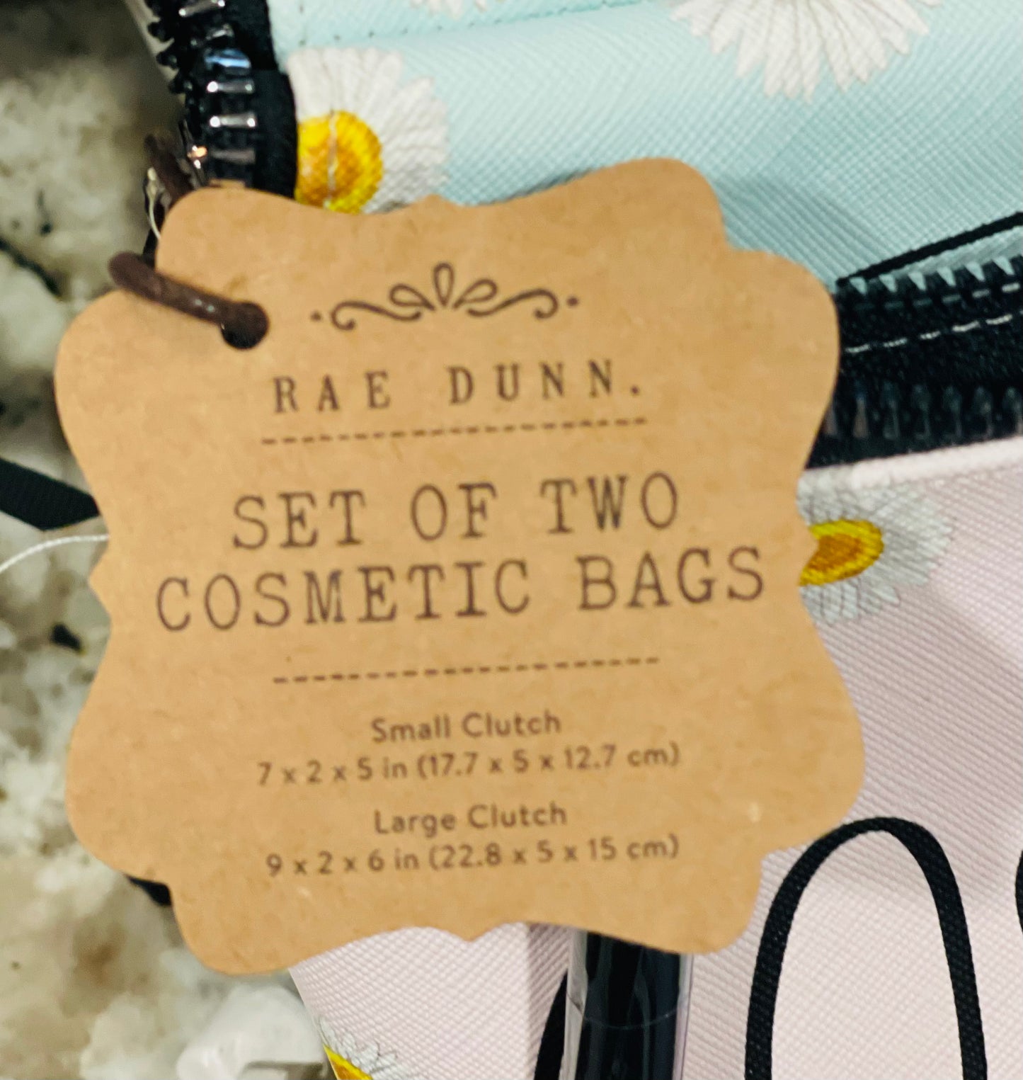 New Rae Dunn 2-piece spring floral print COSMETICS & ESSENTIALS case set