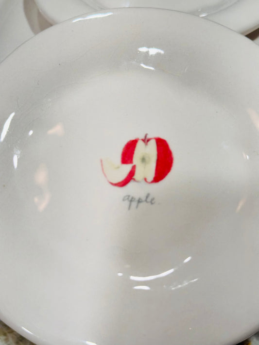 New Rae Dunn ceramic vintage APPLE 🍎 round plate set