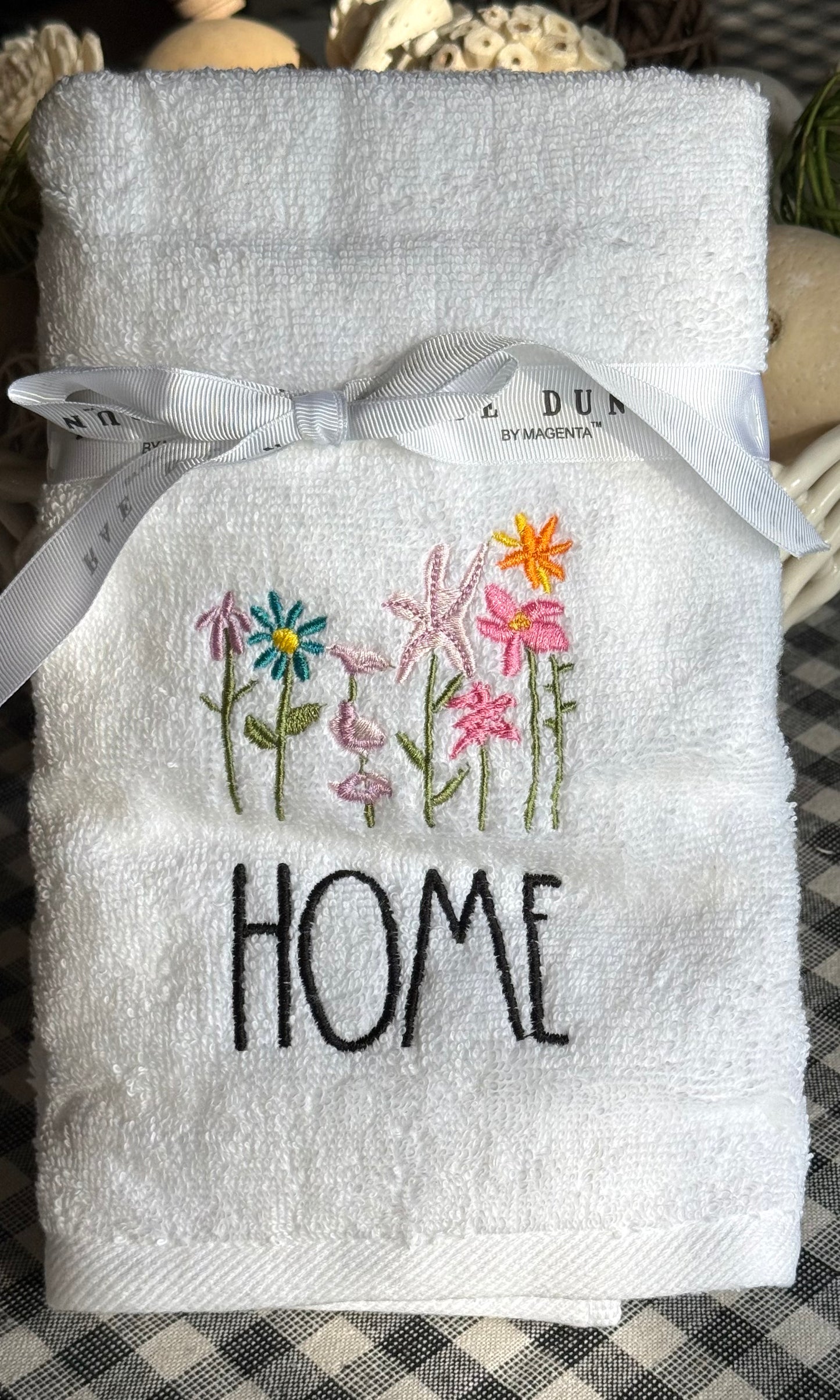 New Rae Dunn 2-piece floral bathroom hand towel set HOME