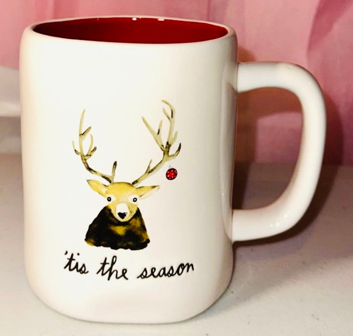 New Rae Dunn ceramic Christmas red coffee mug JOY – You're Never Quite Dunn