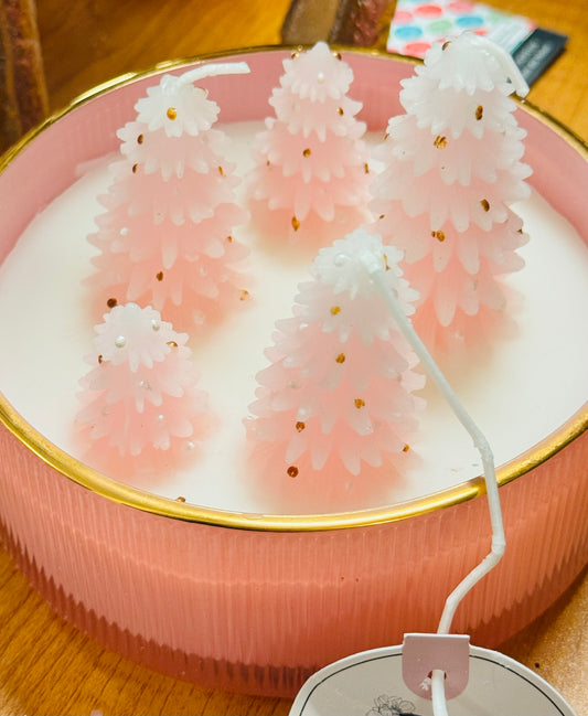 New pink Christmas Tree viral candle