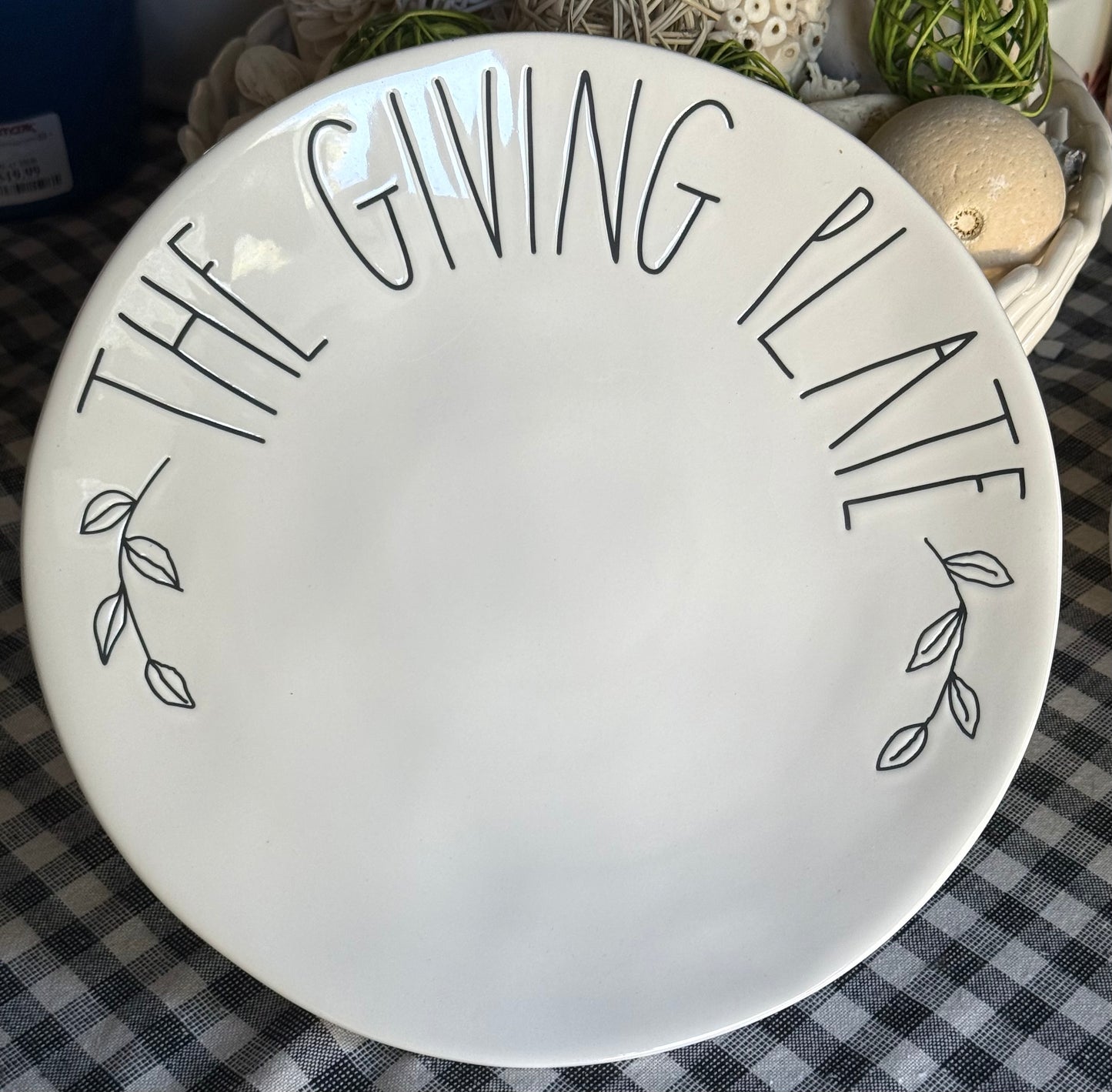 New Rae Dunn ceramic 11” plate THE GIVING PLATE