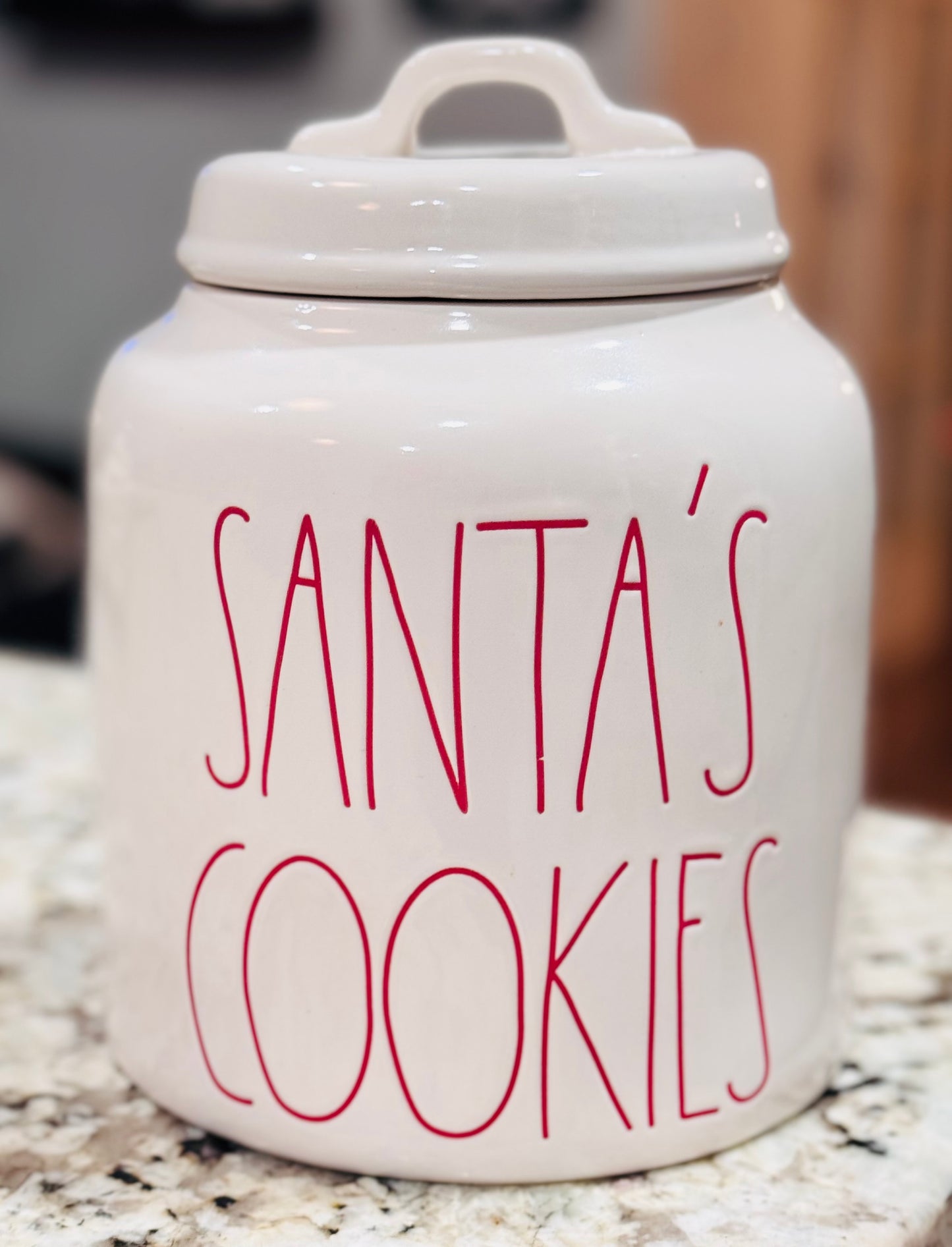 New Rae Dunn white ceramic SANTA’S COOKIES canister