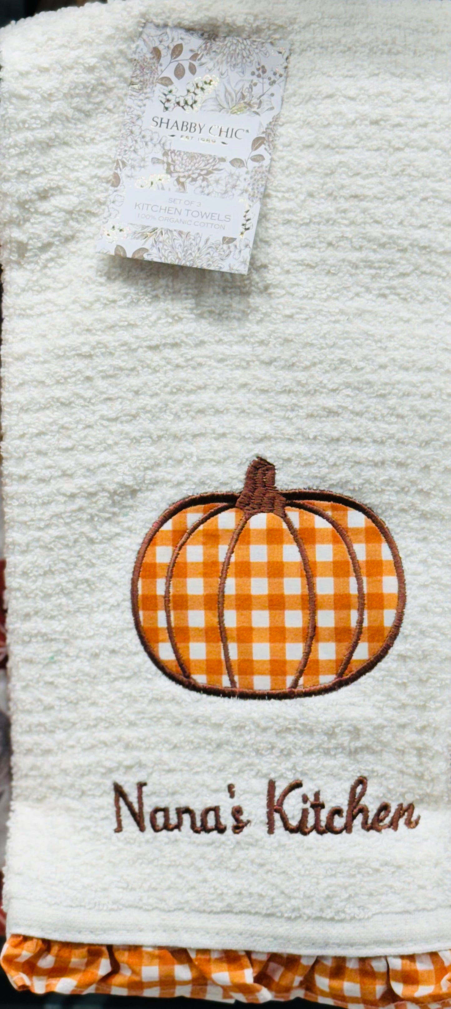New 3-piece charming Shabby Chic kitchen dish towel set NANA’S KITCHEN
