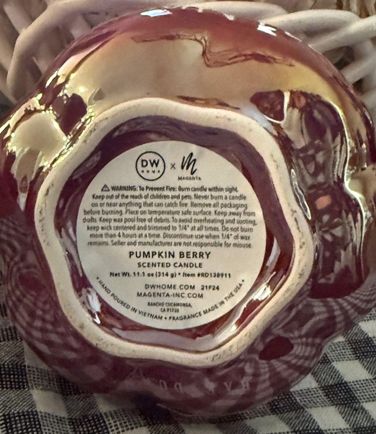 New Rae Dunn berry iridescent ceramic Halloween decor candle decor HAUNTED Pumpkin Berry