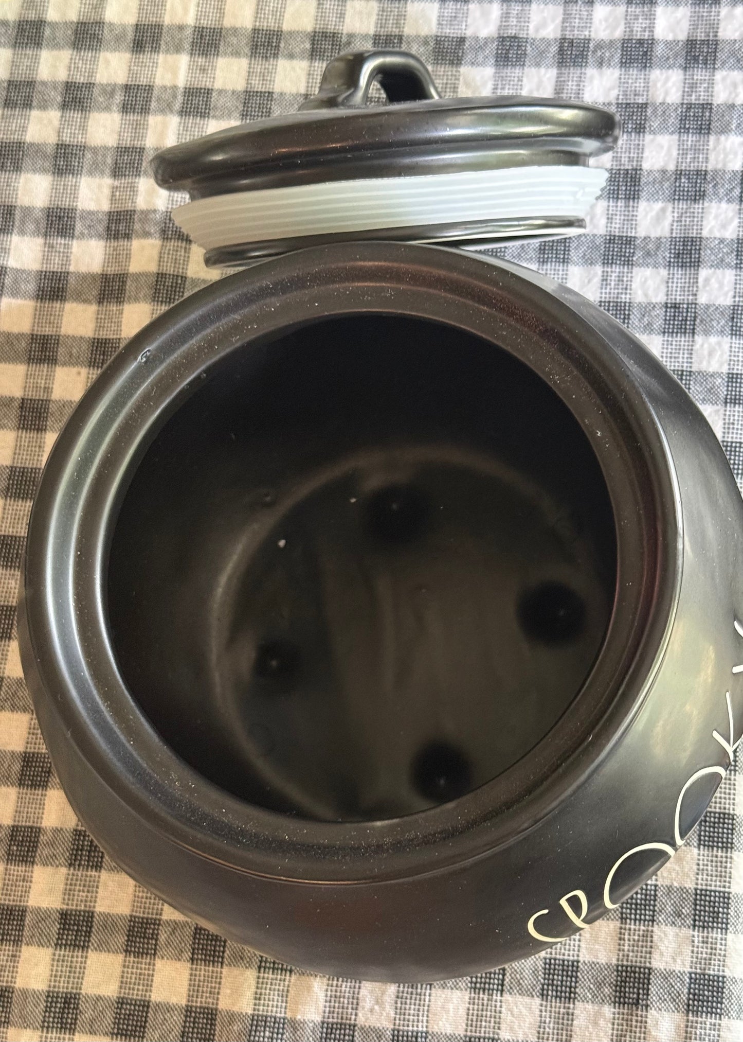 Rae Dunn black ceramic Halloween decor 10” candy caldron SPOOKY