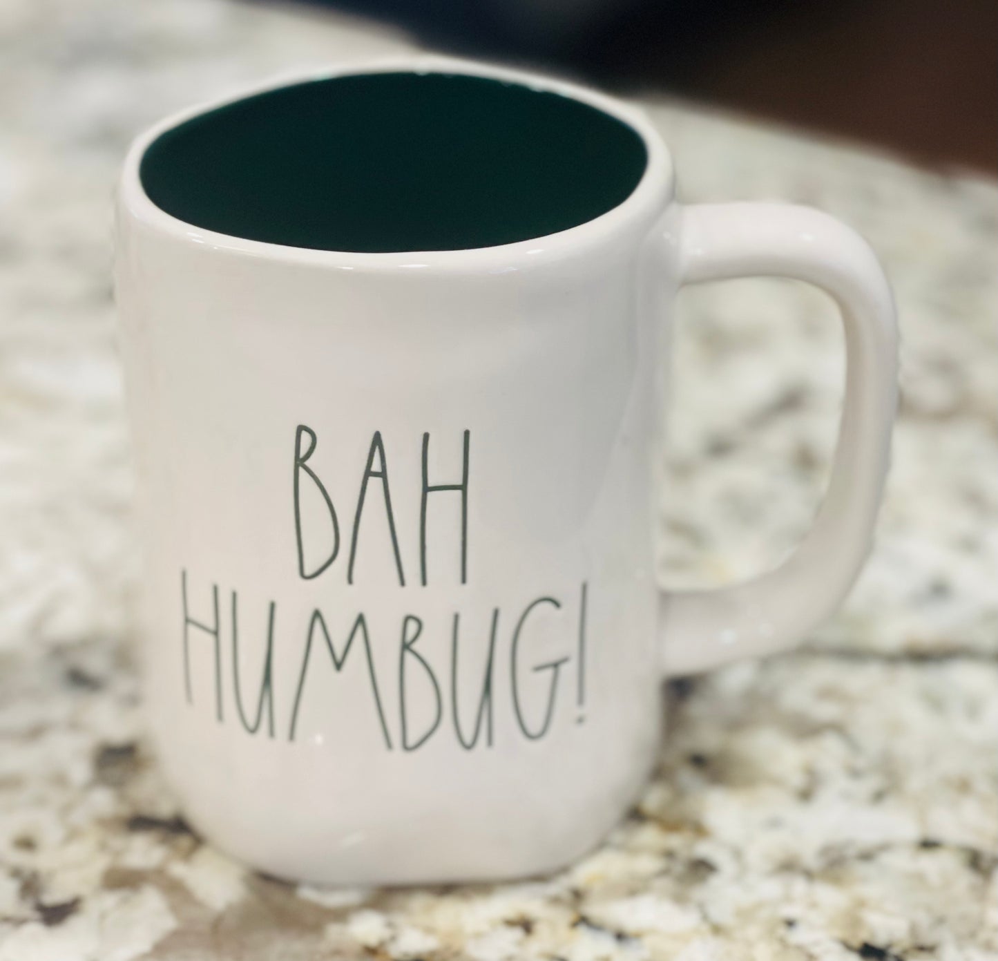 New Rae Dunn white Christmas ceramic coffee mug BAH HUMBUG!