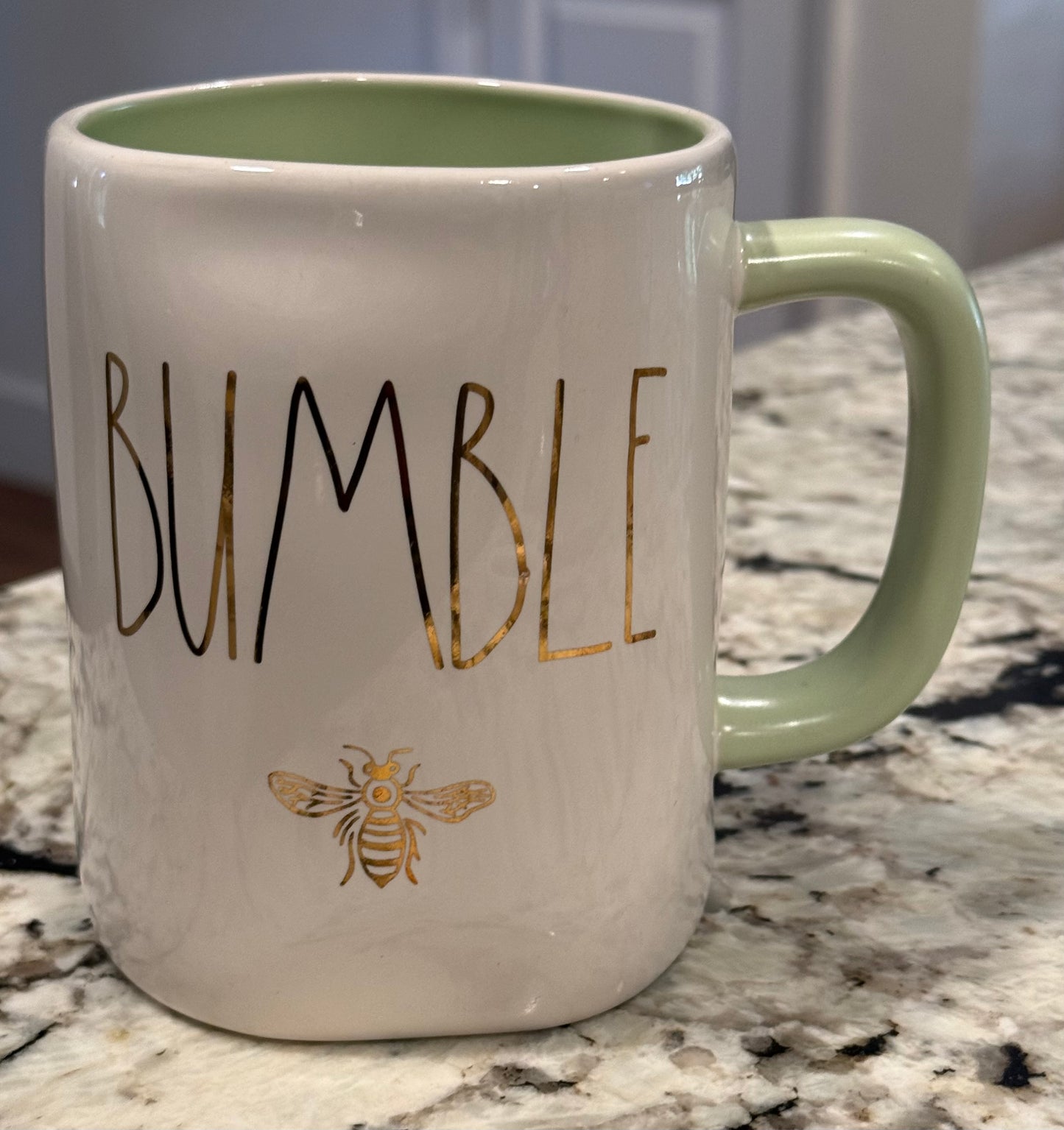 New Rae Dunn white ceramic coffee mug BUMBLE π
