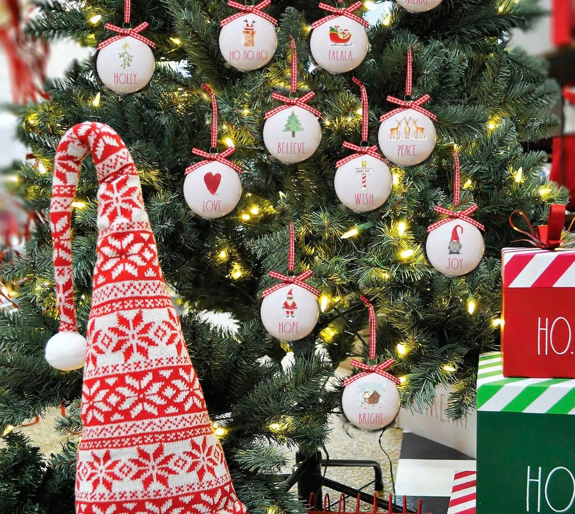 New Rae Dunn Christmas glass ornament box set. 12-piece holiday