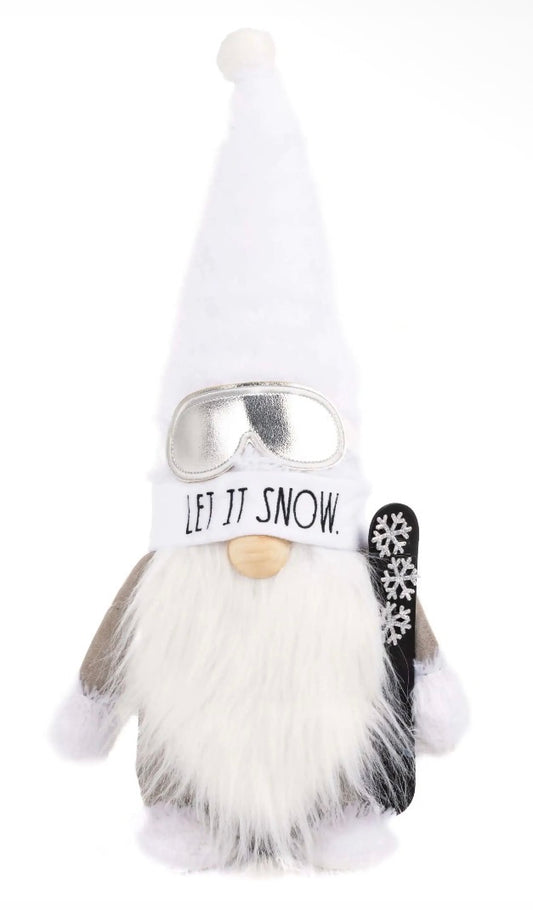 New Rae Dunn Christmas/Winter plush holiday gnome decor LET IT SNOW.