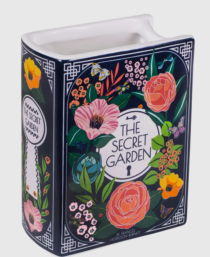 New small Floral ceramic book vase-The Secret Garden
