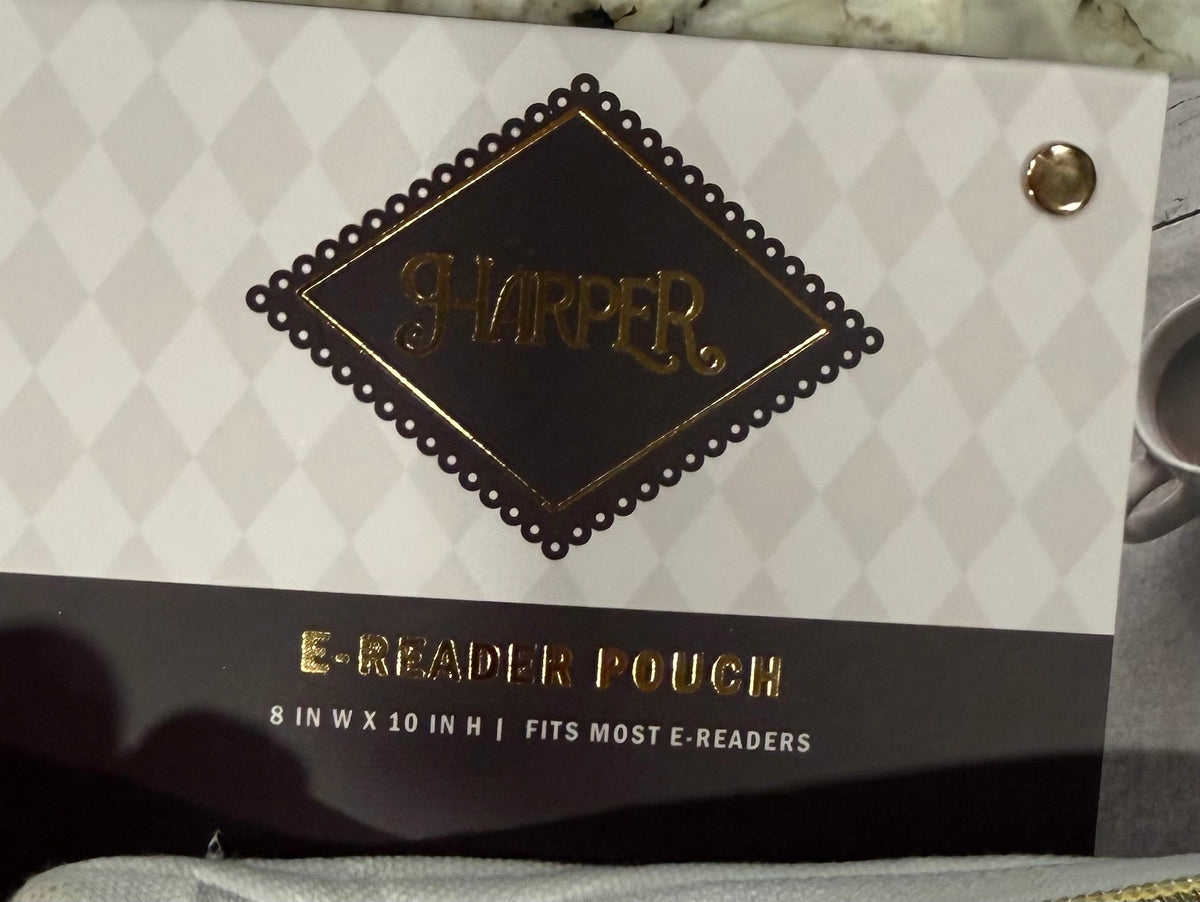 New E-reader knit zip close tablet cover BORN TO READ, FORCED TO WORK