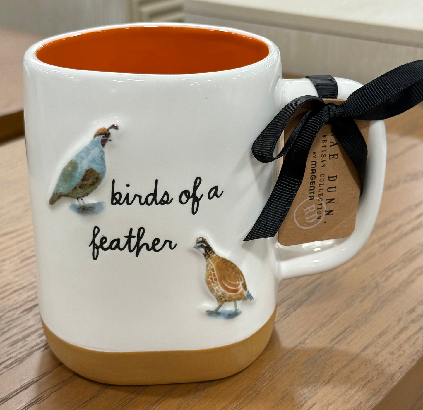New Rae Dunn ceramic coffee mug BIRDS OF A FEATHER