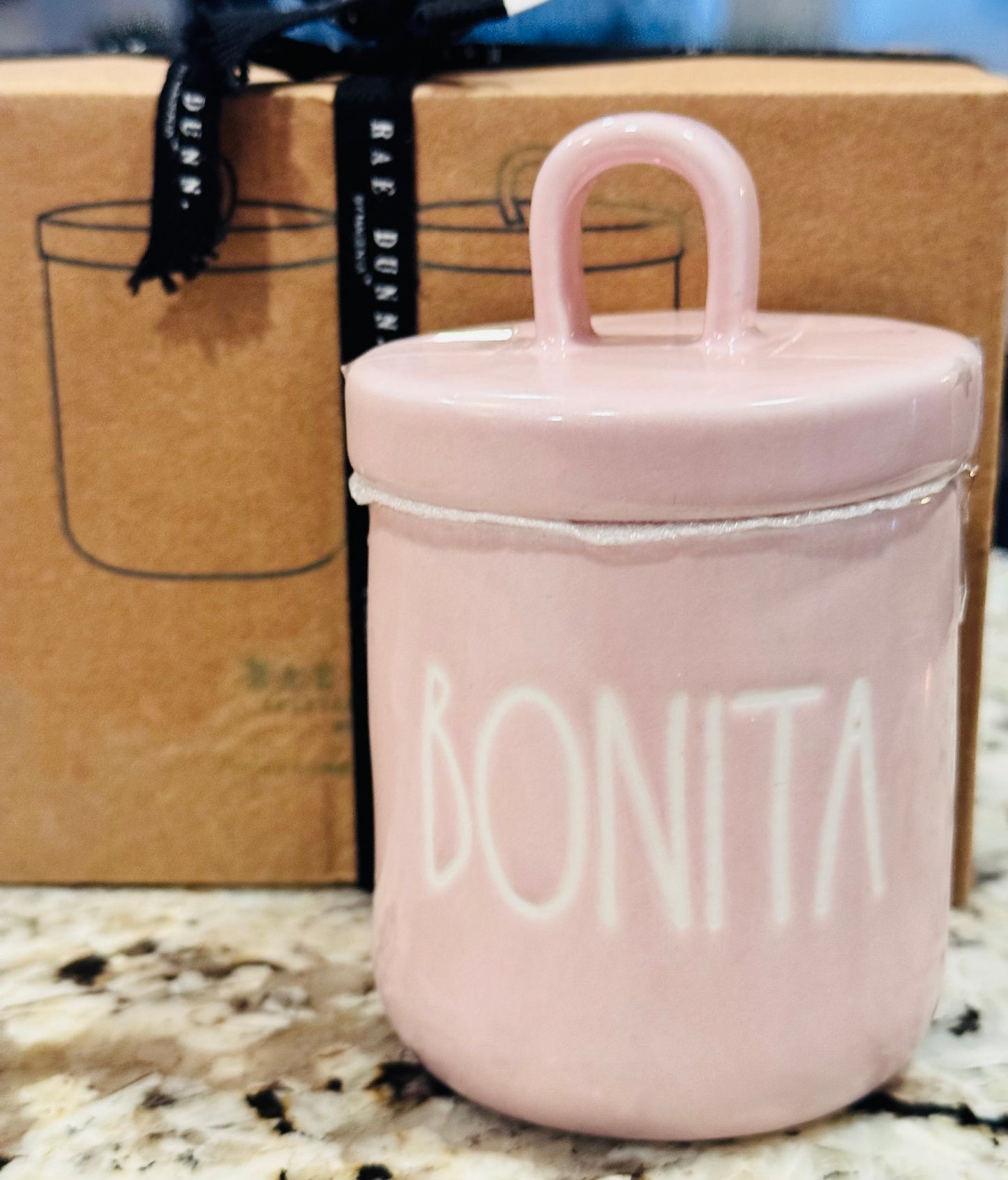 New Rae Dunn pink ceramic storage jar set HOLA BONITA