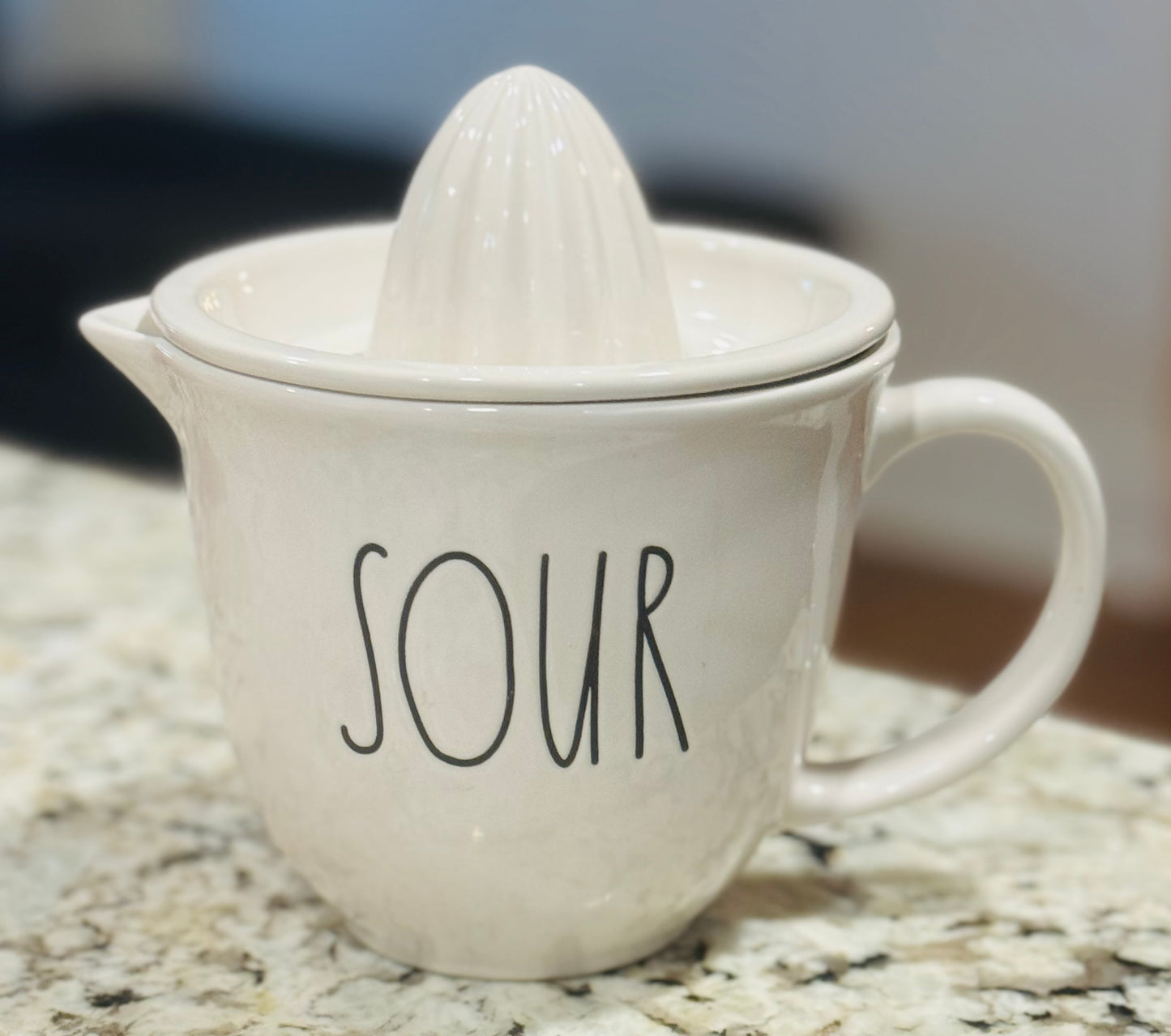 New Rae Dunn white ceramic SOUR juicer