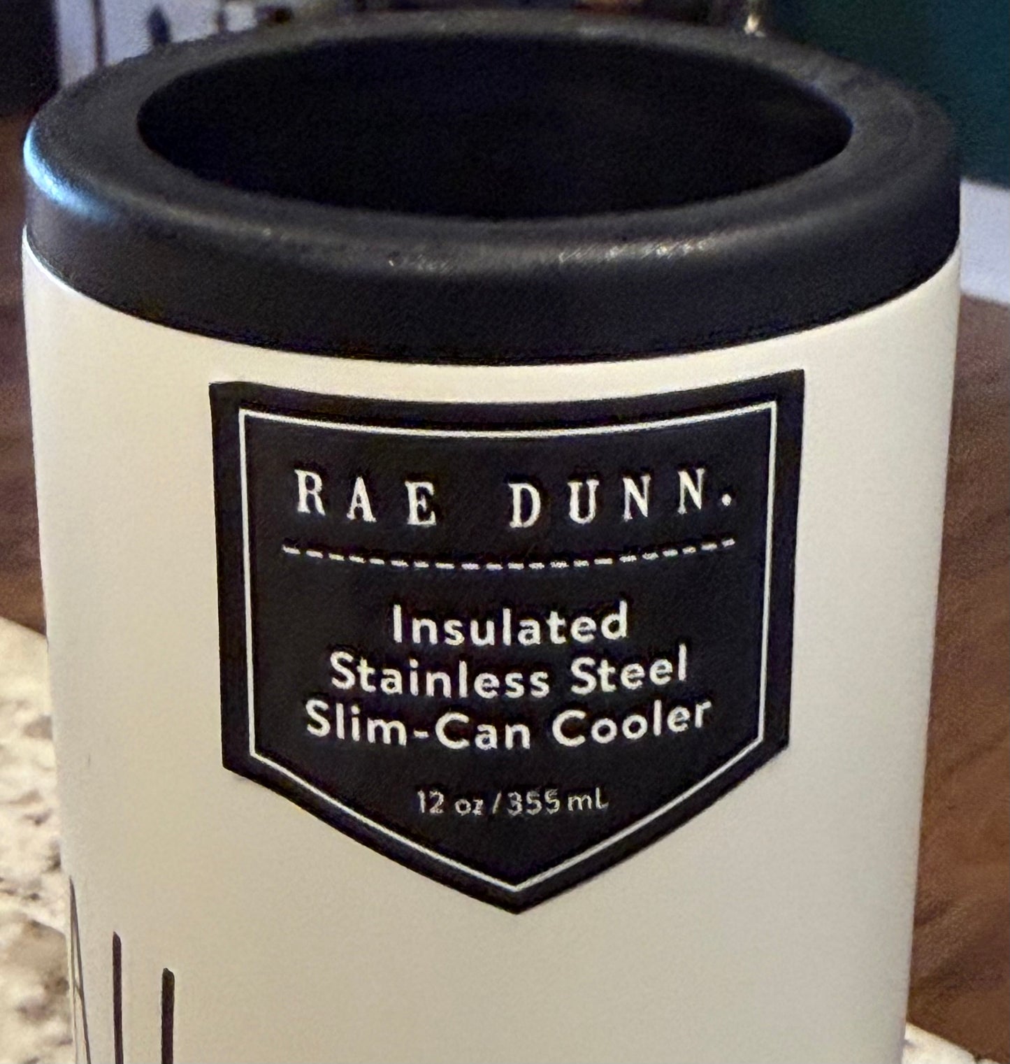 New Rae Dunn insulated stainless slim can holder 12oz FOOTBALL SEASON
