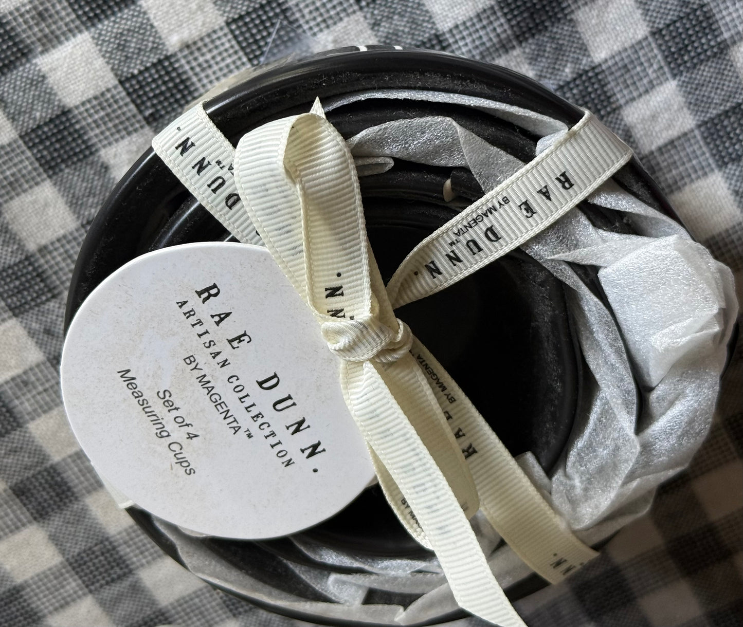 New Rae Dunn black ceramic measuring cup set