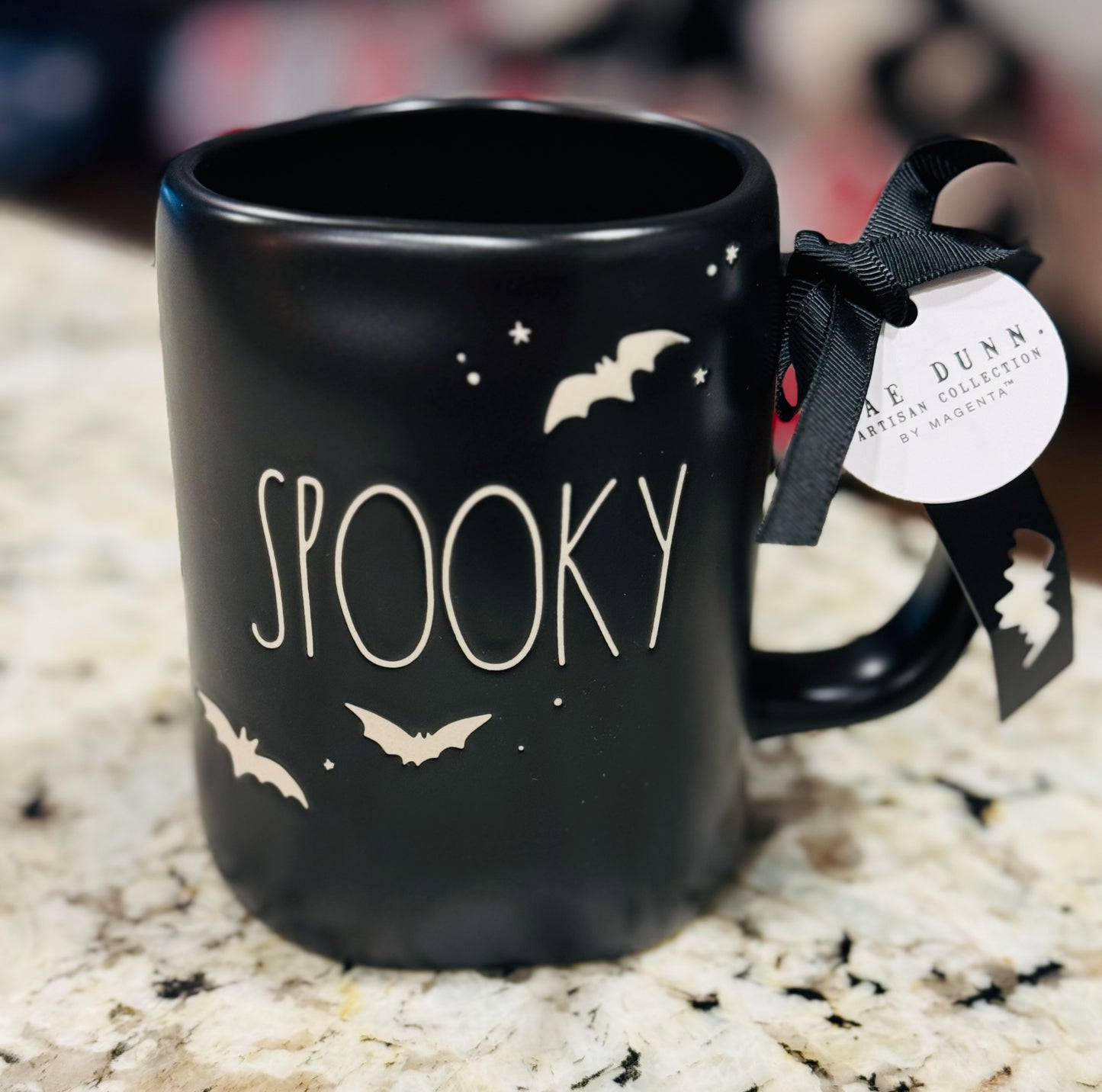 New Rae Dunn black ceramic Halloween mug decor SPOOKY 👻
